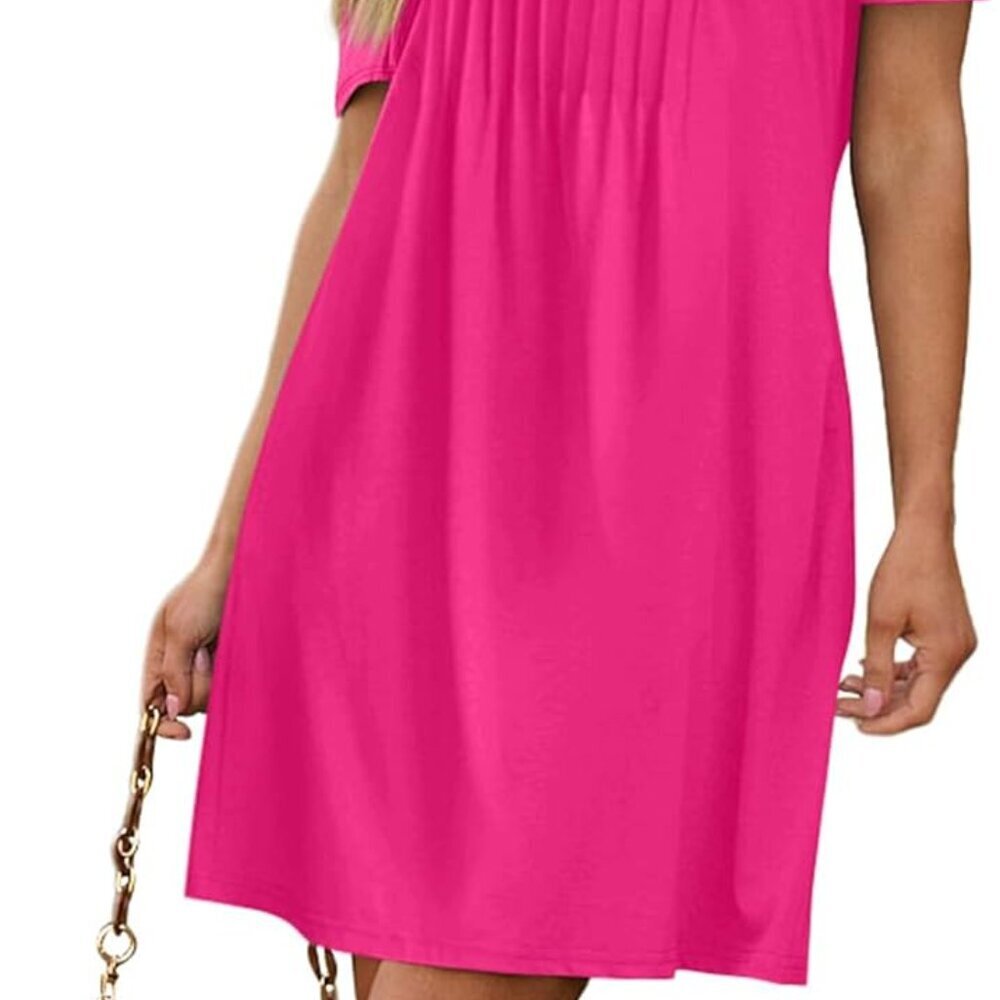 Summer Dress Women Loose Crewneck Casual Sundress Beach Vacation XL - Picture 3 of 5